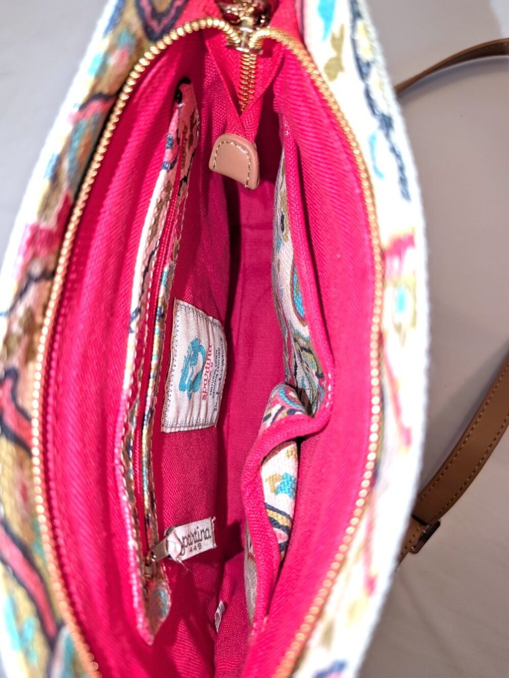 Spartina 449 | Linen & Leather Salt Meadow Hipster Crossbody Bag | One Size - Picture 7 of 14